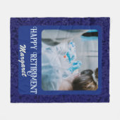 Personalisiert Happy Nurse Retirement Geschenke Bl Fleecedecke (Vorderseite (Horizontal))