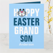 Personalisiert Happy Oaster Bunny Grandson Karte (Gelbe Blume)