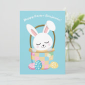 Personalisiert Happy Oaster Bunny Niedlich Baby Bl Karte (Stehend Vorderseite)