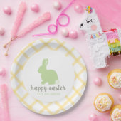 Personalisiert Happy Oaster Bunny Paper Plate Gelb Pappteller (Party)