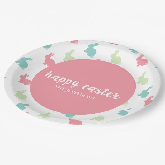 Personalisiert Happy Oaster Bunny Paper Teller (Schrägansicht)