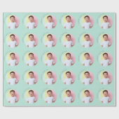 Personalisiert Happy Oaster Green Geschenkpapier (Flach)