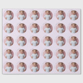 Personalisiert Happy Oaster Pastel Lila Geschenkpapier (Flach)