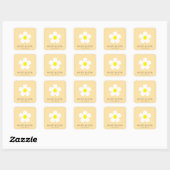 Personalisiert Happy Oaster Yellow Daisy Quadratischer Aufkleber (Blatt)