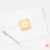 Personalisiert Happy Oaster Yellow Daisy Quadratischer Aufkleber (Umschlag)