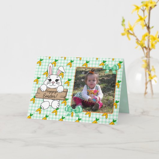Personalisiert Happy Osterfamilie Foto-Karte Karte (Gelbe Blume)