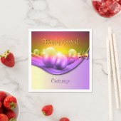 Personalisiert Happy Osterfarbene Eier Napkins Serviette (Beispiel)