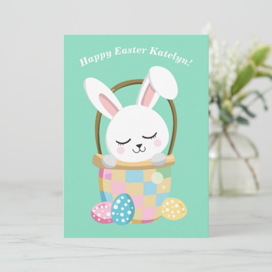 Personalisiert Happy Osterfest Niedliche Kinder Karte (Stehend Vorderseite)