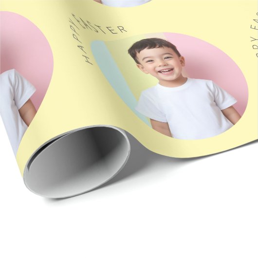 Personalisiert Happy Ostergelb Geschenkpapier (Rolleneckpunkt)