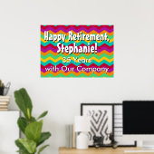 Personalisiert Happy Retirement Banner Poster (Heimbüro)