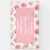 Personalisiert Happy Retirement Floral Banner (Vertikal)