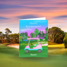 Personalisiert Happy Retirement Golf Sunset Pink