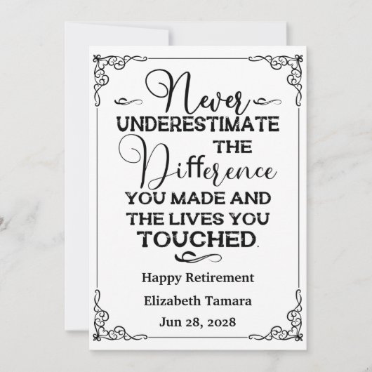 Personalisiert Happy Retirement Quotes Einladung (Vorderseite)