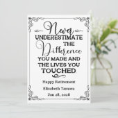 Personalisiert Happy Retirement Quotes Einladung (Stehend Vorderseite)