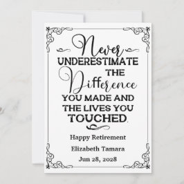 Personalisiert Happy Retirement Quotes Einladung
