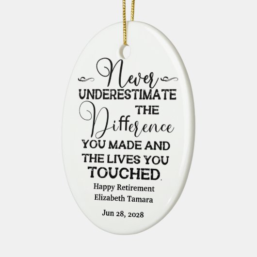 Personalisiert Happy Retirement Quotes Keramik Ornament (Links)