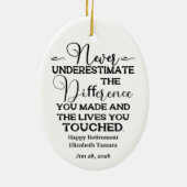 Personalisiert Happy Retirement Quotes Keramik Ornament (Hinten)
