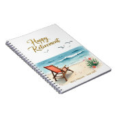 Personalisiert Happy Retirement Watercolor Beach Notizblock (Rechte Seite)