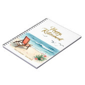 Personalisiert Happy Retirement Watercolor Beach Notizblock (Linke Seite)