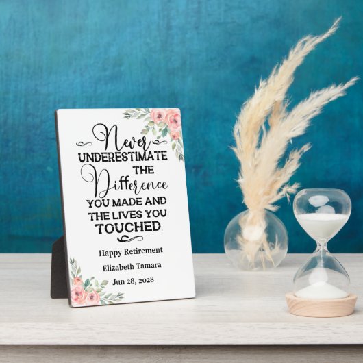 Personalisiert Happy Retirement Zitat für sie Fotoplatte (Seite)