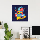 Personalisiert Happy Rocket Print Poster (Heimbüro)