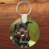 Personalisiert Happy Rottweiler Schlüsselanhänger (Vorderseite)