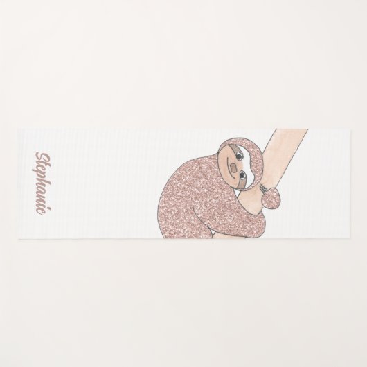 Personalisiert Happy Sloth Niedlich Yogamatte (Vorderseite (Horizontal))