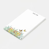 Personalisiert Happy Spring Flowers Butterfly Post-it Klebezettel (angewinkelt)