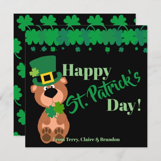 Personalisiert Happy St Patricks Day Editable Karte (Vorne/Hinten)