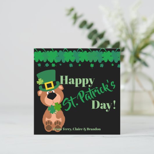Personalisiert Happy St Patricks Day Editable Karte (Stehend Vorderseite)