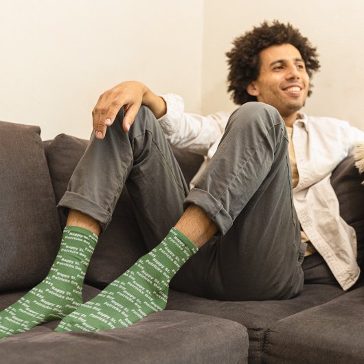 Personalisiert Happy St Patricks Day Green Name Socken