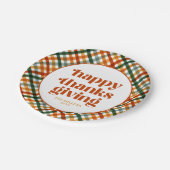 Personalisiert Happy Thanksgiving Pappteller (Schrägansicht)