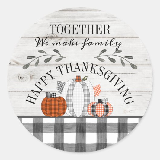 Personalisiert Happy Thanksgiving Stickers (Vorderseite)