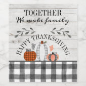 Personalisiert Happy Thanksgiving Weinetikett (Einzelnes Label)