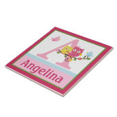 Personalisiert Happy Tree Owls Letter Name Tile Fliese (Seite)