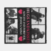 Personalisiert Happy Valentines Day 5 Foto Fleecedecke (Vorderseite (Horizontal))