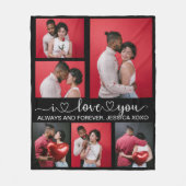 Personalisiert Happy Valentines Day 6 Foto Fleecedecke (Vorderseite)