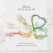 Personalisiert Happy Valentine's Day Edition Weinetikett (Einzelnes Label)