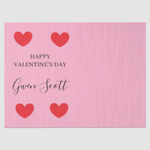 Personalisiert Happy Valentine's red heart pink Seidenpapier