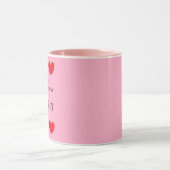 Personalisiert Happy Valentine's red heart pink Tasse (Zentrum)