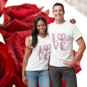 Personalisiert Happy Valentines's Day Foto T-Shir T-Shirt