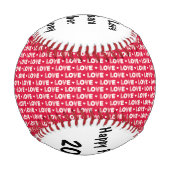 Personalisiert Happy Vathers Day Baseball (Rückseite)