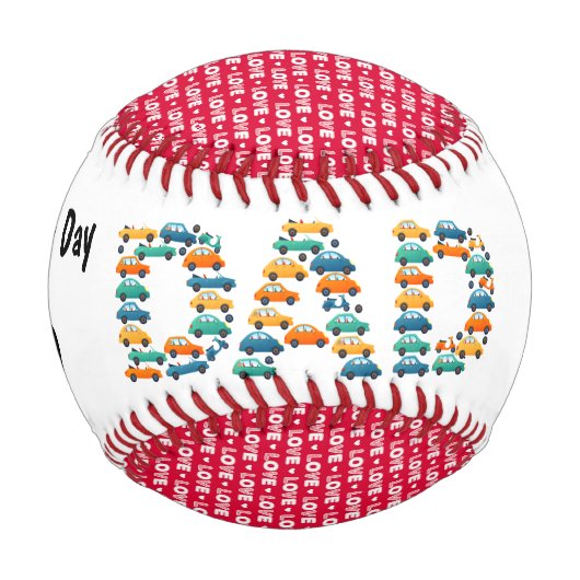 Personalisiert Happy Vathers Day Baseball (Vorderseite)