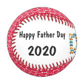 Personalisiert Happy Vathers Day Baseball (Vorderseite Links)