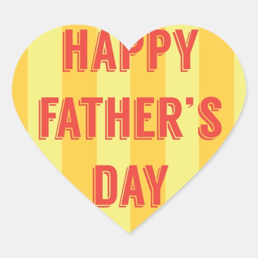 Personalisiert Happy Vathers Day Heart Sticker (Vorderseite)