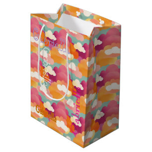 Personalisiert Happy Watercolor Geschenktasche Mittlere Geschenktüte