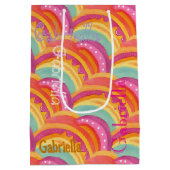 Personalisiert Happy Watercolor Geschenktasche Mittlere Geschenktüte (Rückseite)