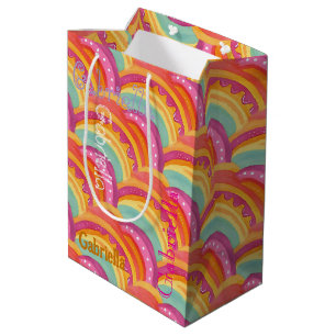 Personalisiert Happy Watercolor Geschenktasche Mittlere Geschenktüte