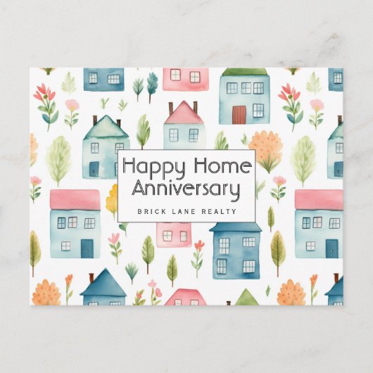 Personalisiert Happy Zuhause Anniversary Real Anwe Postkarte (Vorderseite)