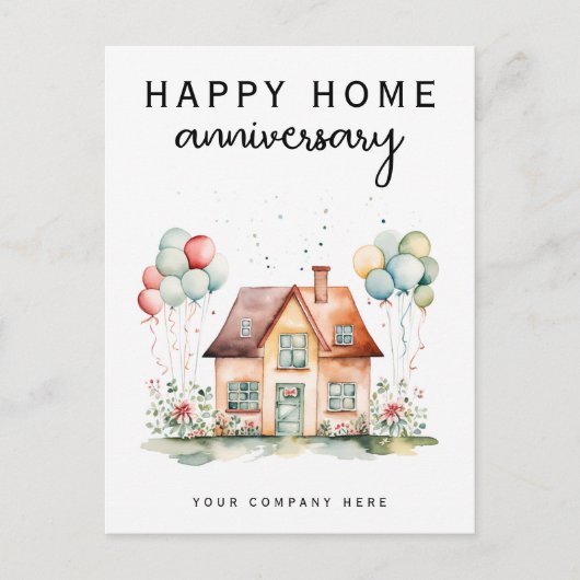 Personalisiert Happy Zuhause Anniversary Real Anwe Postkarte (Vorderseite)